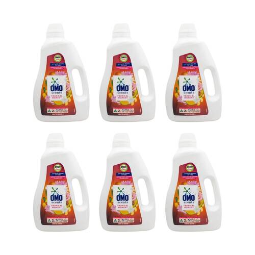 6PK Omo Liquid Laundry Detergent Soap Tropical Moment 2L Stain Remover