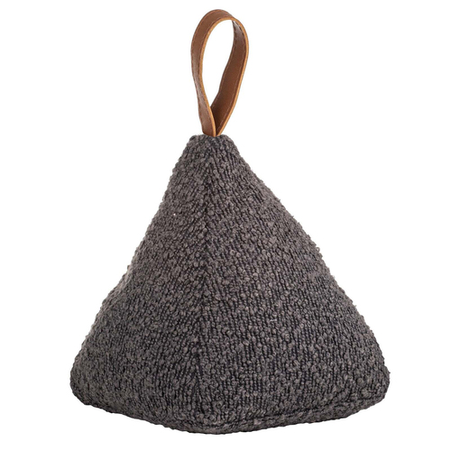 Ladelle Boucle  18cm Door Stop/Weighted Home/Room Stopper Charcoal