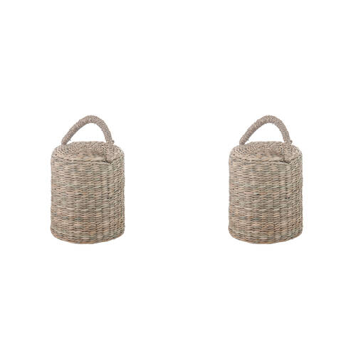 2PK Ladelle Hanoi Woven Seagrass Cylinder Floor Door Bumper/Stopper Durable Natural