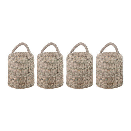 4PK Ladelle Hanoi Woven Seagrass Cylinder Floor Door Bumper/Stopper Durable Natural