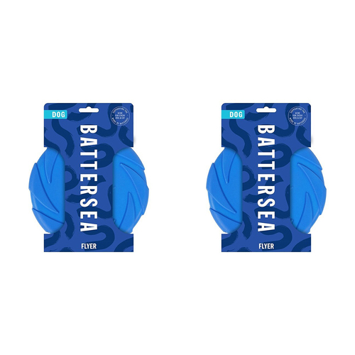 2PK Rosewood Battersea Round Foam Flyer Pet Dog Outdoor Interactive Fun Play Toy BLU