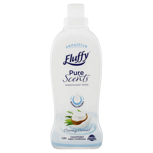 Fluffy 1L Fabric Softer Hypoallergenic - 40 Washes - Creamy Coconut
