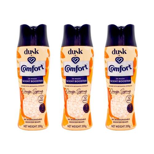3PK Comfort In Wash Scent Booster Dusk Orange Spring 200g Fabric Freshener