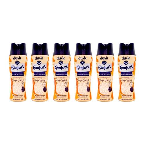6PK Comfort In Wash Scent Booster Dusk Orange Spring 200g Fabric Freshener