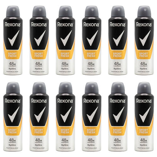12PK Rexona 116g/200ml Antiperspirant Deodorant Sport Fresh