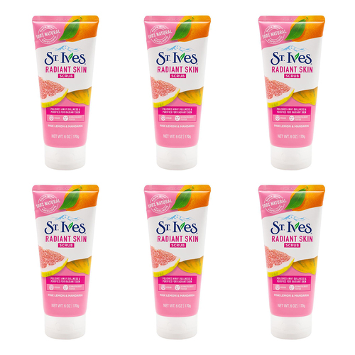 6PK St Ives 170g Radiant Skin Scrub Pink Lemon & Mandarin
