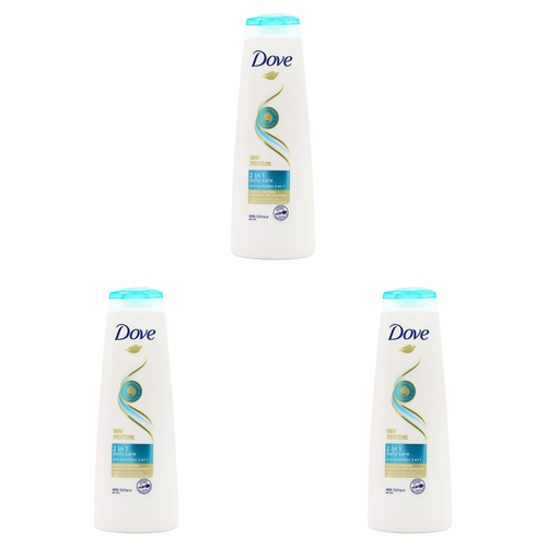 3PK Dove 2in1 Daily Care 400ml Shampoo & Conditioner For Normal Hair