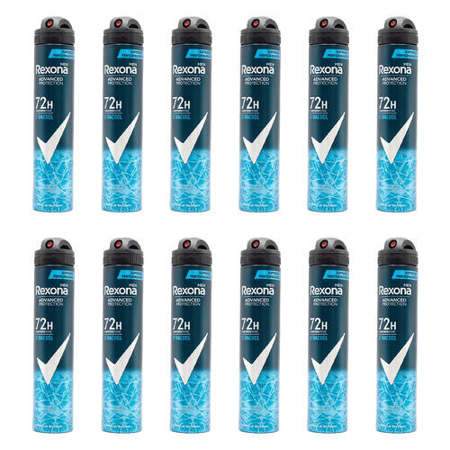 12PK Rexona Men 200ml Antiperspirant Deodorant Spray 72h Protection - Xtracool