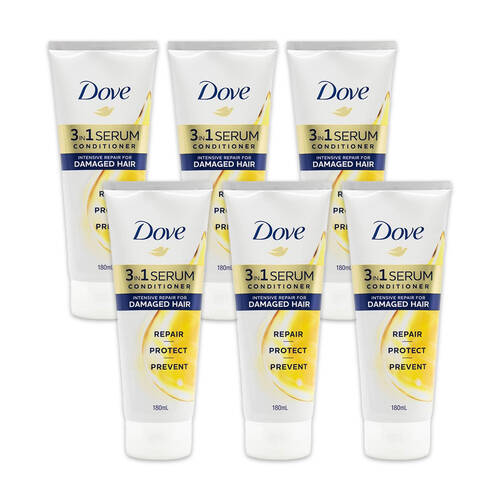 6PK Dove 3in1 Serum Conditioner 180ml Intensive Repair For Damaged Hair