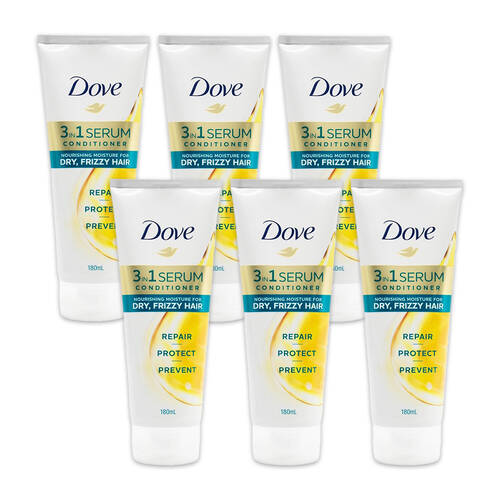 6PK Dove 3in1 Serum Conditioner 180ml Nourishing Moisture