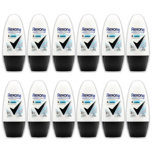 12PK Rexona 45ml Roll On Deodorant Motion Activated Invisible Dry & Fresh