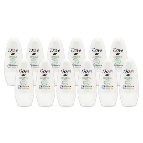12PK Dove 40ml Antiperspirant Roll On Deodorant 48h Sensitive