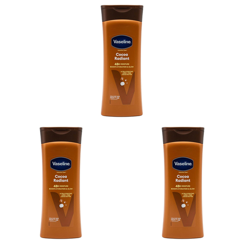 3PK Vaseline 400ml Intensive Care Body Lotion Cocoa Radiant For Dry Skin
