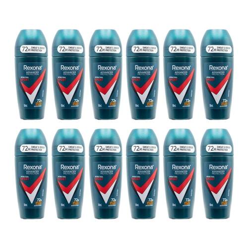 12PK Rexona 72H Advanced Protection Antiperspirant Roll On Deodorant 50ml