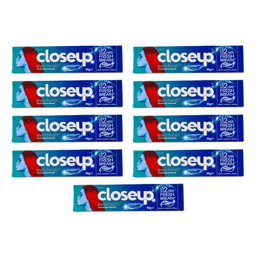 9PK Closeup Everfresh Fluoride Gel Toothpaste 90g - Menthol Paradise