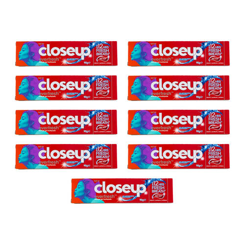 9PK Closeup Everfresh Gel Anti-Bacterial Toothpaste 90g - Red Hot