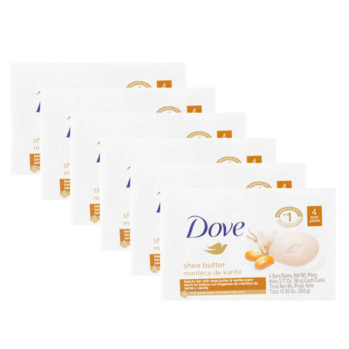 6x 4pc Dove 90G Beauty Soap Bar w/ Shea Butter & Vanilla Scent Nourishing
