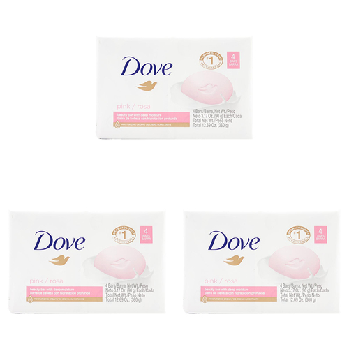 12pc Dove 90g Soap Bar Pink Rosa Beauty Bar w/ Deep Moisture