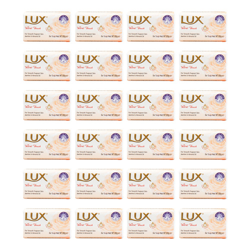 24PK Lux 80g Bar Soap Jasmine & Almond Oil - Velvet Touch