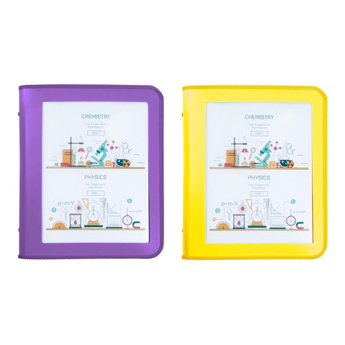 2PK Marbig 2 D-Ring A4 Zipper Binder 25mm File Organiser - Assorted