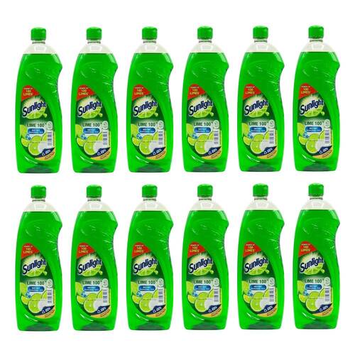 12PK Sunlight 800ml Dishwashing Liquid Kitchen Dish Cleaner Lime 100