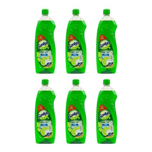 6PK Sunlight 800ml Dishwashing Liquid Kitchen Dish Cleaner Lime 100
