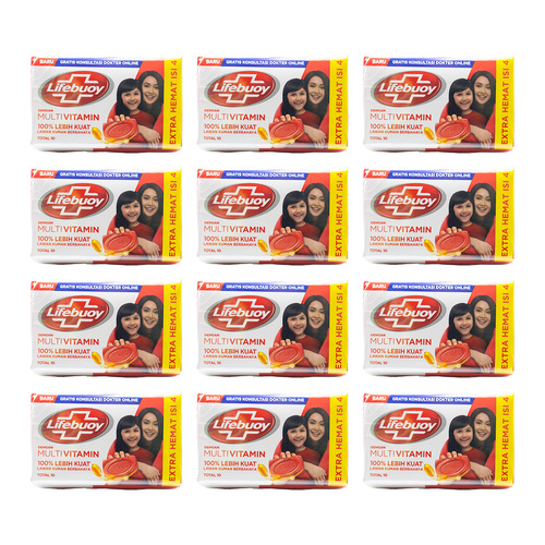 48pc Lifebuoy 60g Shower/Bath Soap Bars - Multivitamin