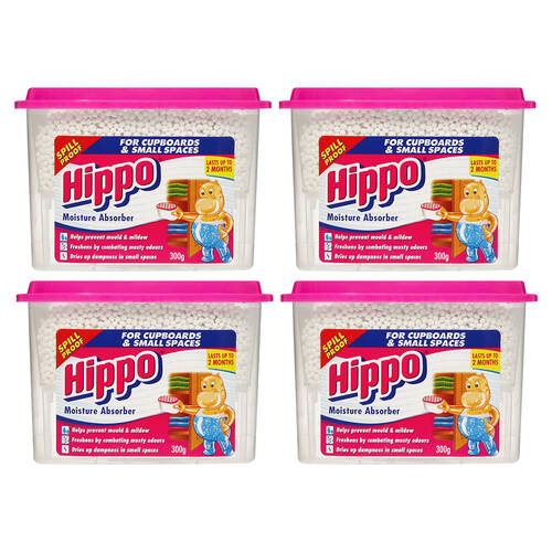 4PK Hippo Moisture Absorber for Cupboards/Wardrobes