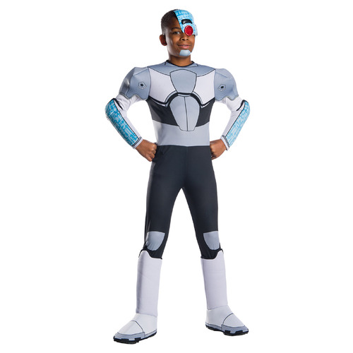 Dc Comics Cyborg Deluxe Boys Dress Up Costume - Size L