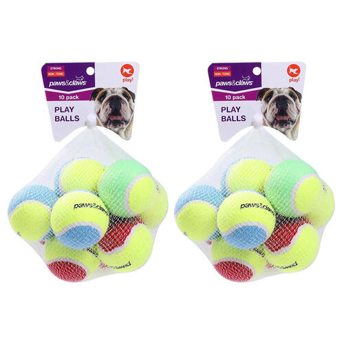 2x 8PK Paws & Claws 6cm Tennis Balls Assorted