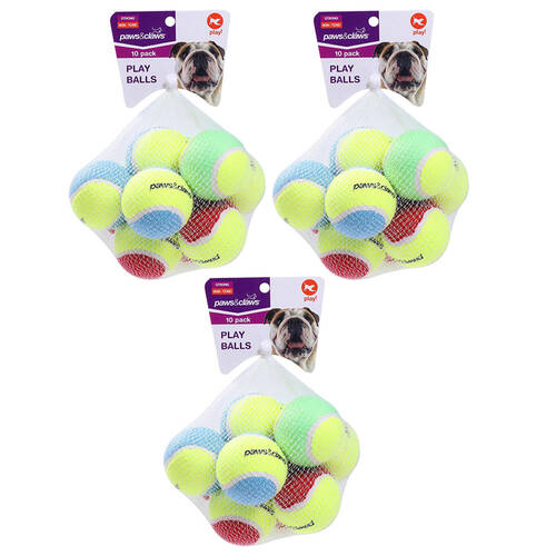 3x 8PK Paws & Claws 6cm Tennis Balls Assorted