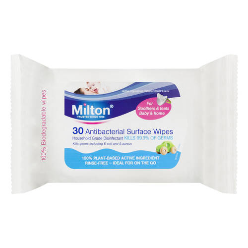 30pc Milton Antibacterial Surface Wipes