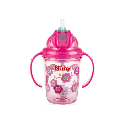 Nuby Baby/Kids Tritan Straw Flip It 240ml Watter Bottle - Assorted