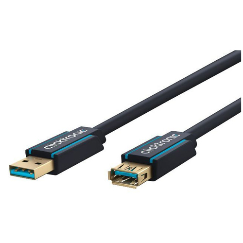 Clicktronic 1.8m USB A Male to Female 3.0 Cable Connector - Black