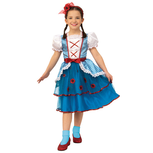 Wizard Of Oz Dorothy Premium Girls Dress Up Costume - Size 7-8y
