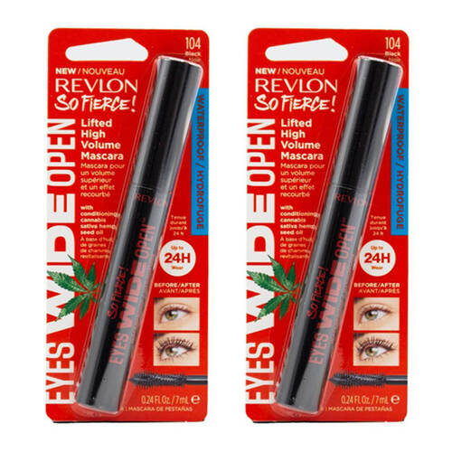 2PK Revlon 7ml So Fierce Eyes Wide Open Mascara Carded - Black Noir 104