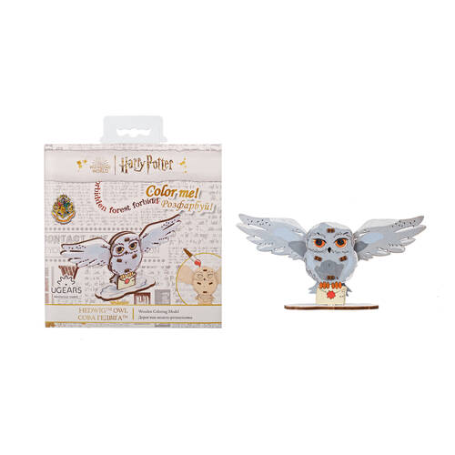 Ugears Wooden Coloring Model 3D Puzzle 18.3x12.1cm - Hedwig Owl 6y+