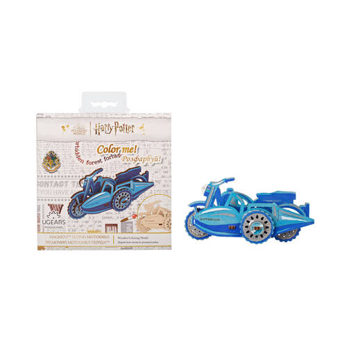 Ugears Wooden Coloring Model 3D Puzzle 13.5x7cm - Hagrid’s Flying Motorbike 6y+