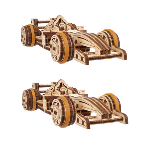 2PK Ugears Compact Racer Wooden 3D Puzzle Building Toy 14y+