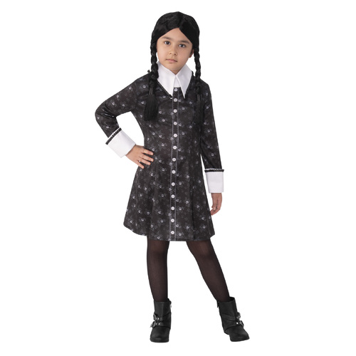 Rubies Wednesday Addams Girls Dress Up Costume - Size S