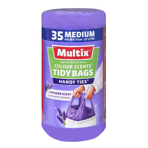 35pc Multix Lavender Scent Tidy Bags Medium 27 Litre 66 x 51cm