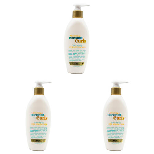 3PK Ogx 177ml Frizz Defying Coconut Curl Styling Milk Hair Treatment