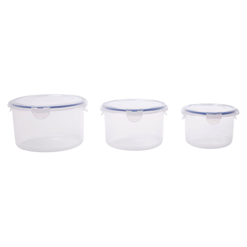 3PK LocknLock Airtight Classic Round Food Container Set - Clear
