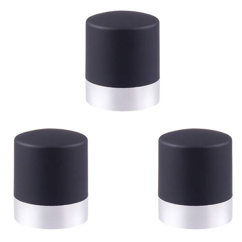3PK Bartender Twist-Lock Champagne Bottle Resealer - Silver