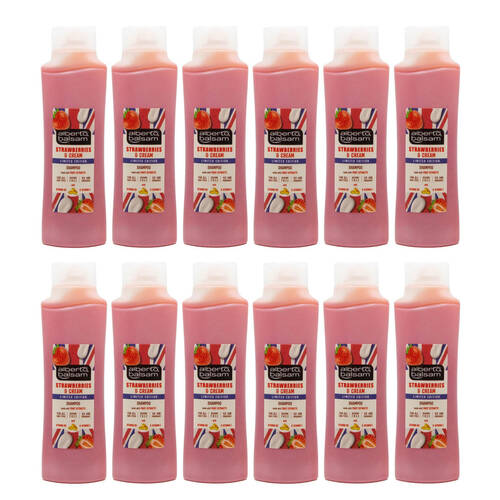 12PK Alberto Balsam Shampoo 350ml Strawberries & Cream Moisturising/Hydrating