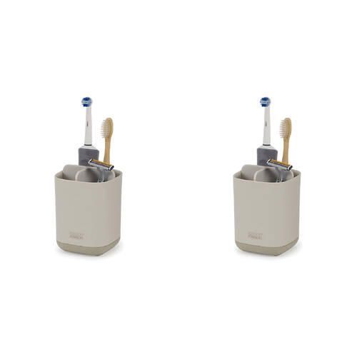2PK Joseph & Joseph EasyStore 12.7cm Toothbrush Caddy - Ecru
