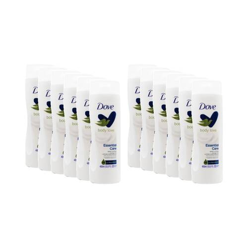 12PK Dove Body Love Essential Care Lotion for Dry Skin w/NutriDuo Skincare 400ml
