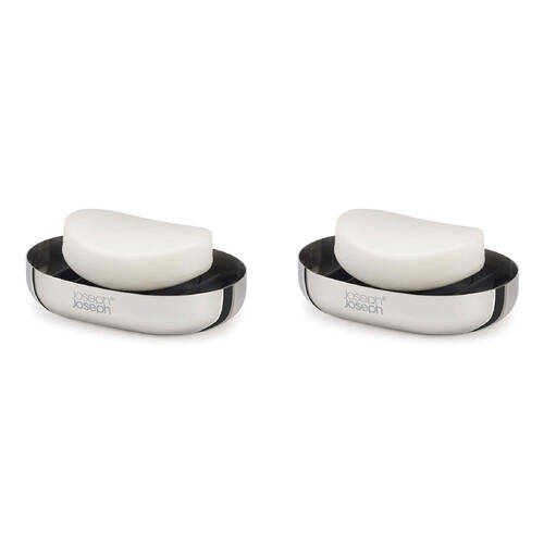 2PK Joseph & Joseph EasyStore 11.5cm Luxe Soap Dish - Steel
