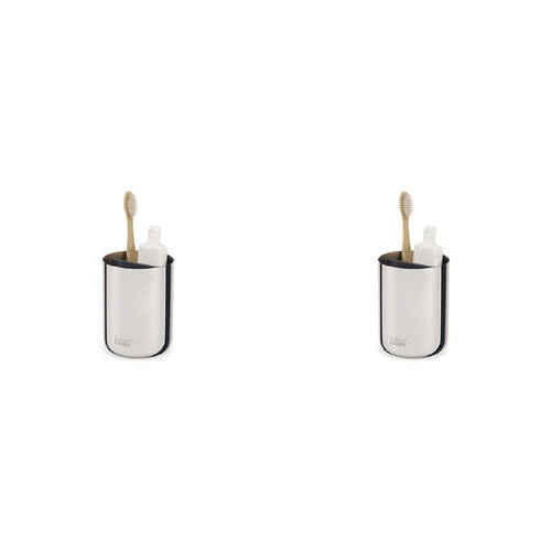 2PK Joseph & Joseph EasyStore 12cm Luxe Toothbrush Caddy - Steel