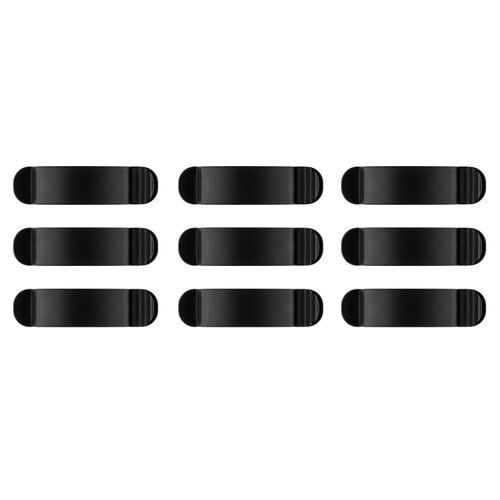 9pc Goobay 3-Slot Cable Management Clip Holder - Black
